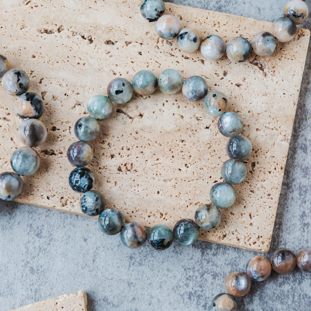 Black Moonstone With Tourmaline Bracelet