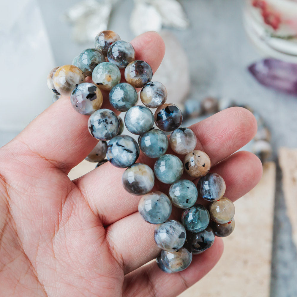 Black Moonstone With Tourmaline Bracelet