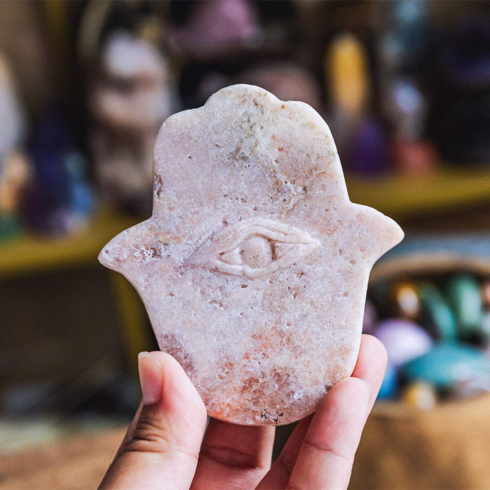 Pink Amethyst Hamas Hand