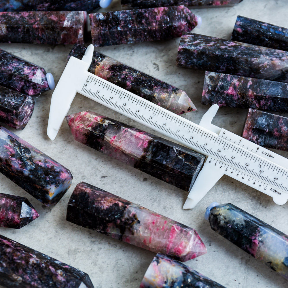 Rhodonite In Clear Quartz Point