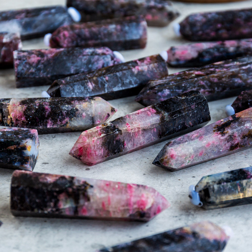 Rhodonite In Clear Quartz Point