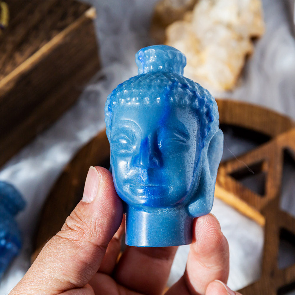 Blue Aventurine Buddha Head