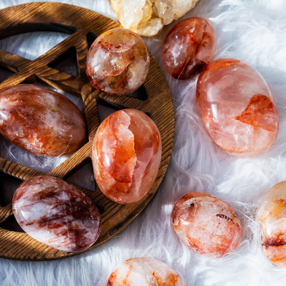 Fire Quartz Palm Stone