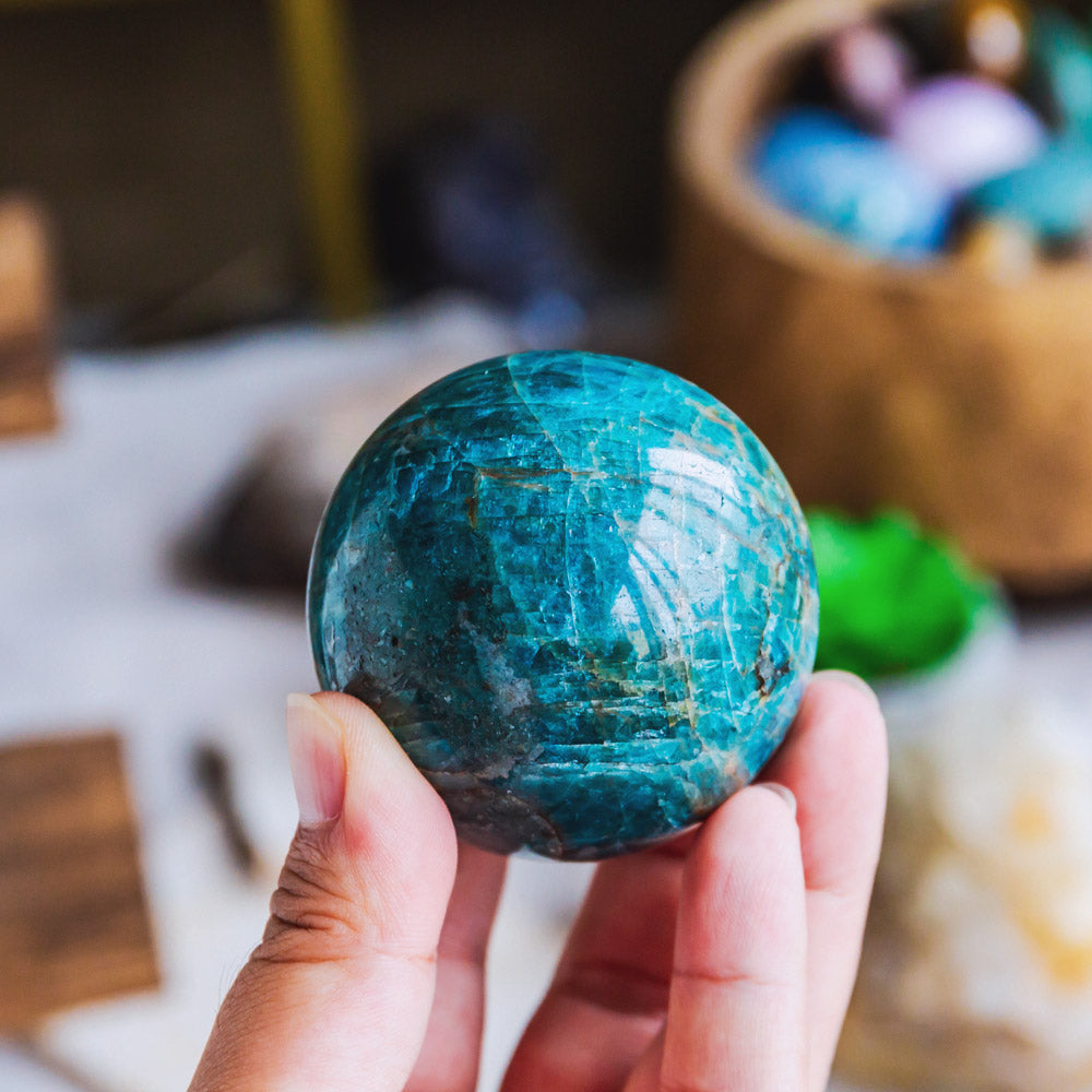 Blue Apatite Sphere