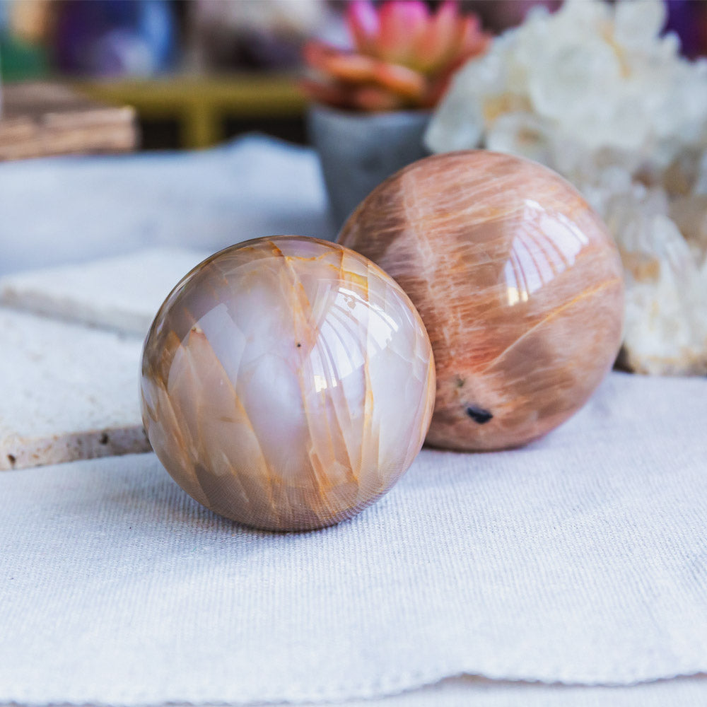 Peach Moonstone Sphere