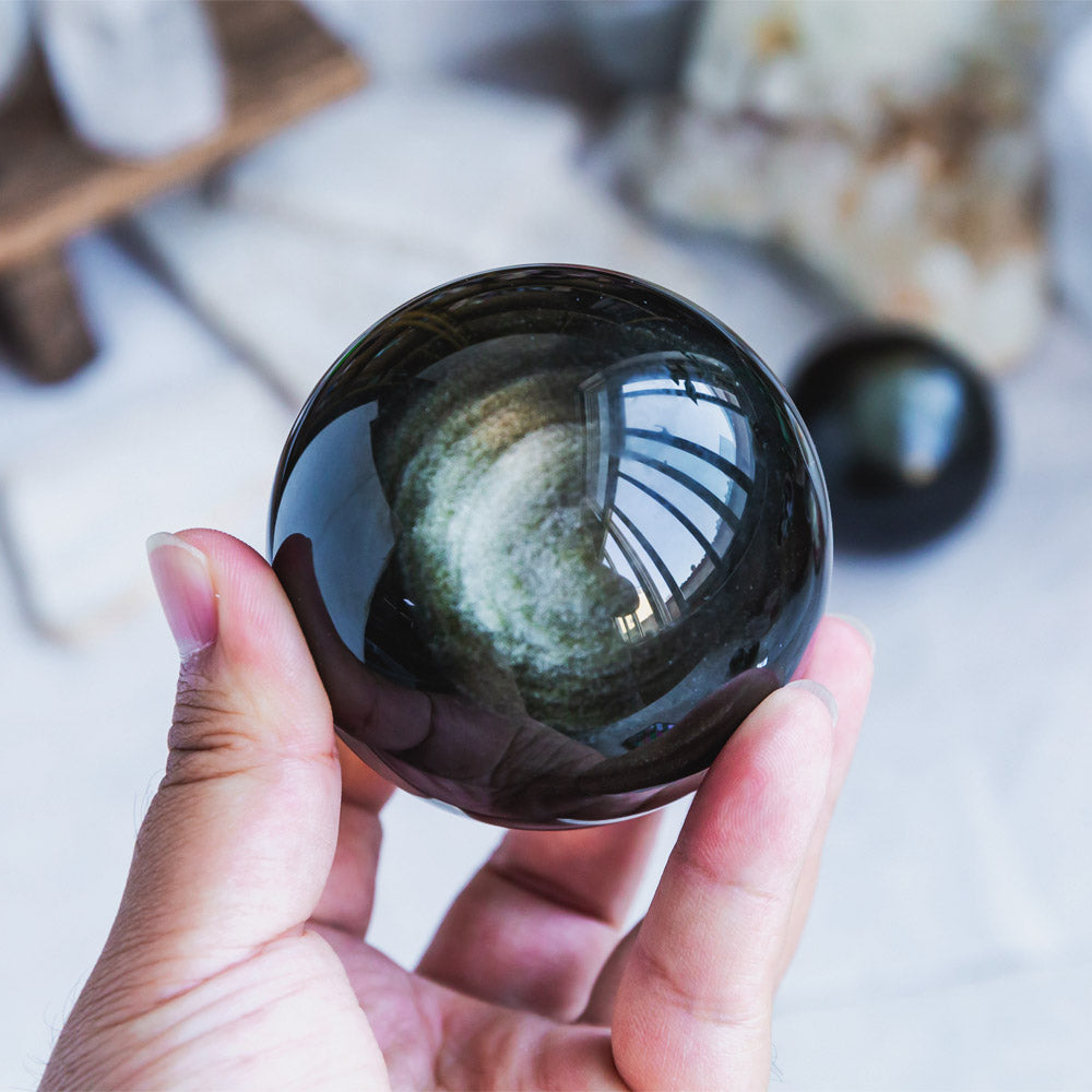 Golden Sheen Obsidian Sphere