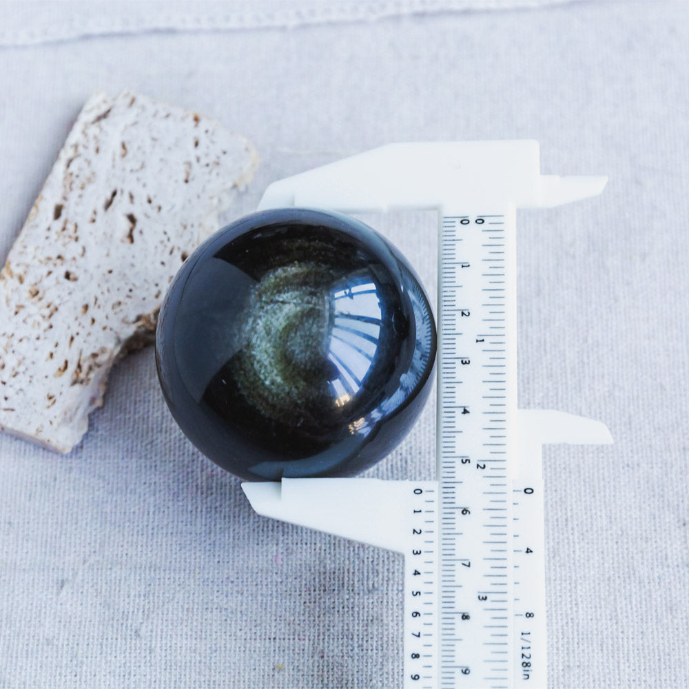 Golden Sheen Obsidian Sphere