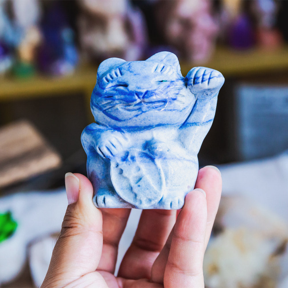 Blue Aventurine Maneki Neko