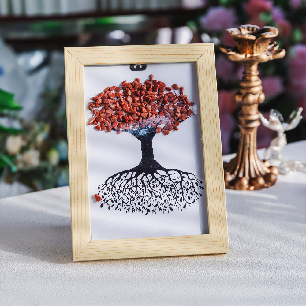 Natural Crystal Tree Decorative Painting, Crystal Gravel Photo Frame, Crystal Gifts, Home Decoration, Reiki Healing, Crystal Crushed Stone Decorative Painting Crystal Picture Frame - Home Decoration Crystal Gift