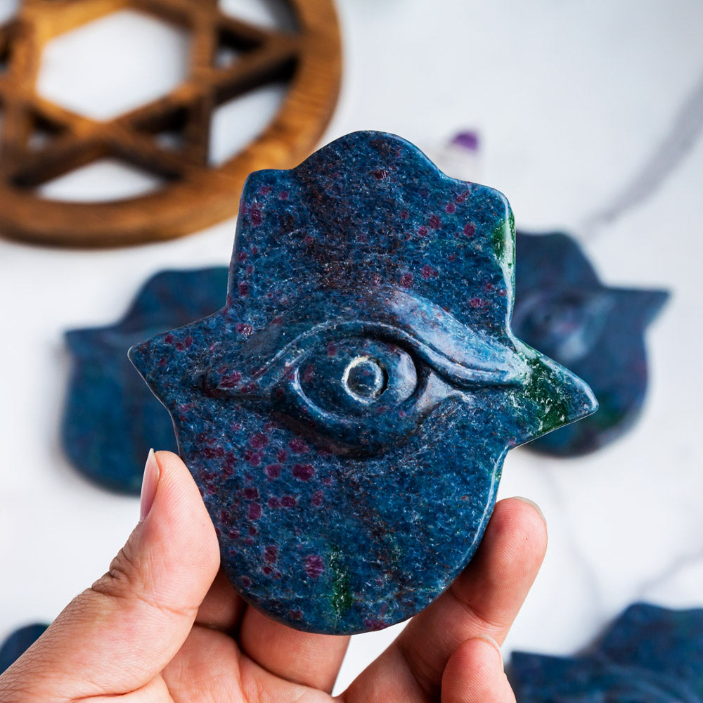 Ruby in Kyanite Hamsa Head