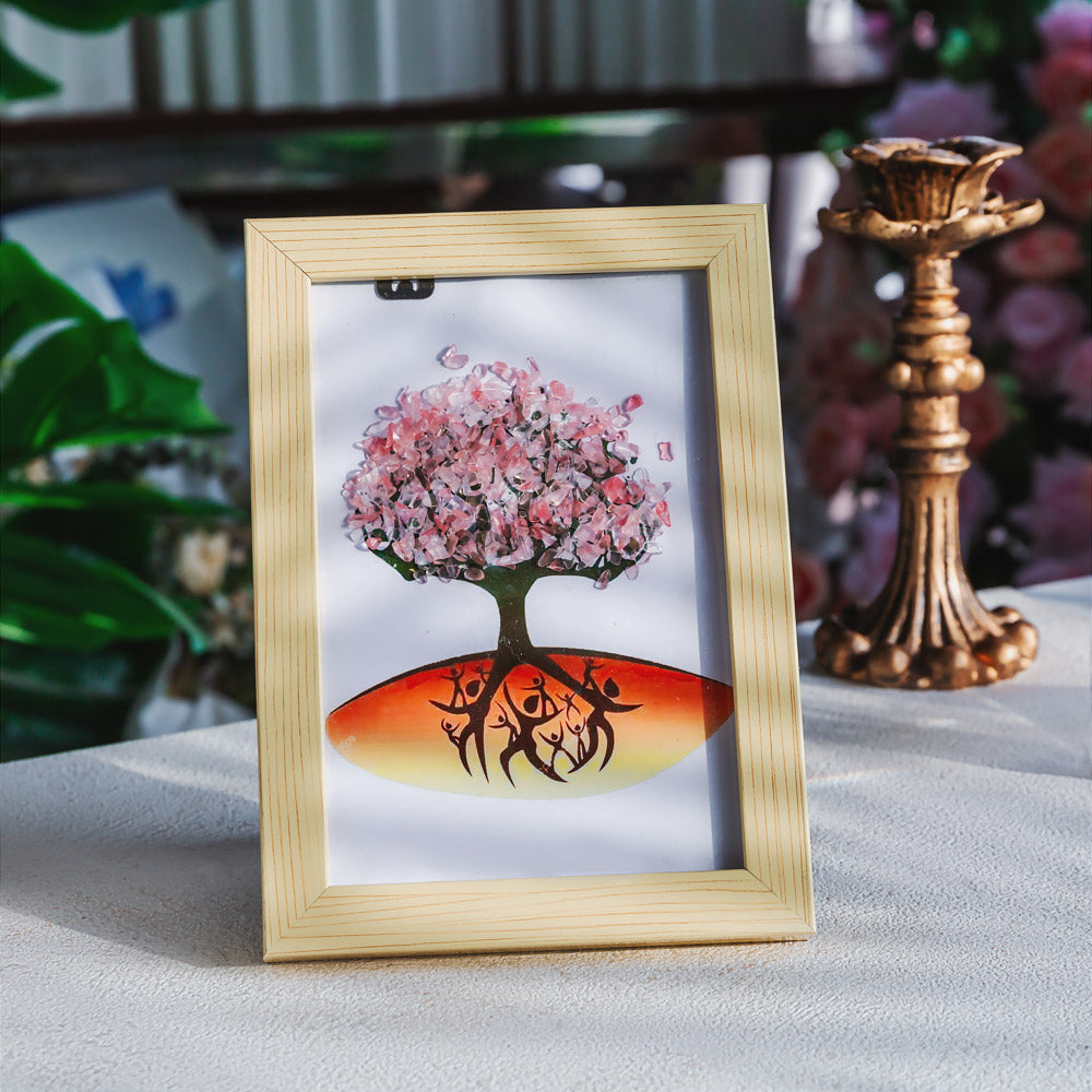 Natural Crystal Tree Decorative Painting, Crystal Gravel Photo Frame, Crystal Gifts, Home Decoration, Reiki Healing, Crystal Crushed Stone Decorative Painting Crystal Picture Frame - Home Decoration Crystal Gift