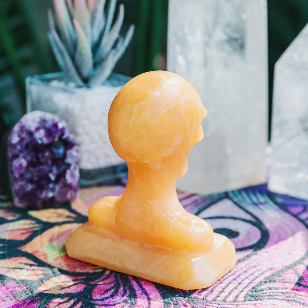 Orange Calcite Skeleton Man