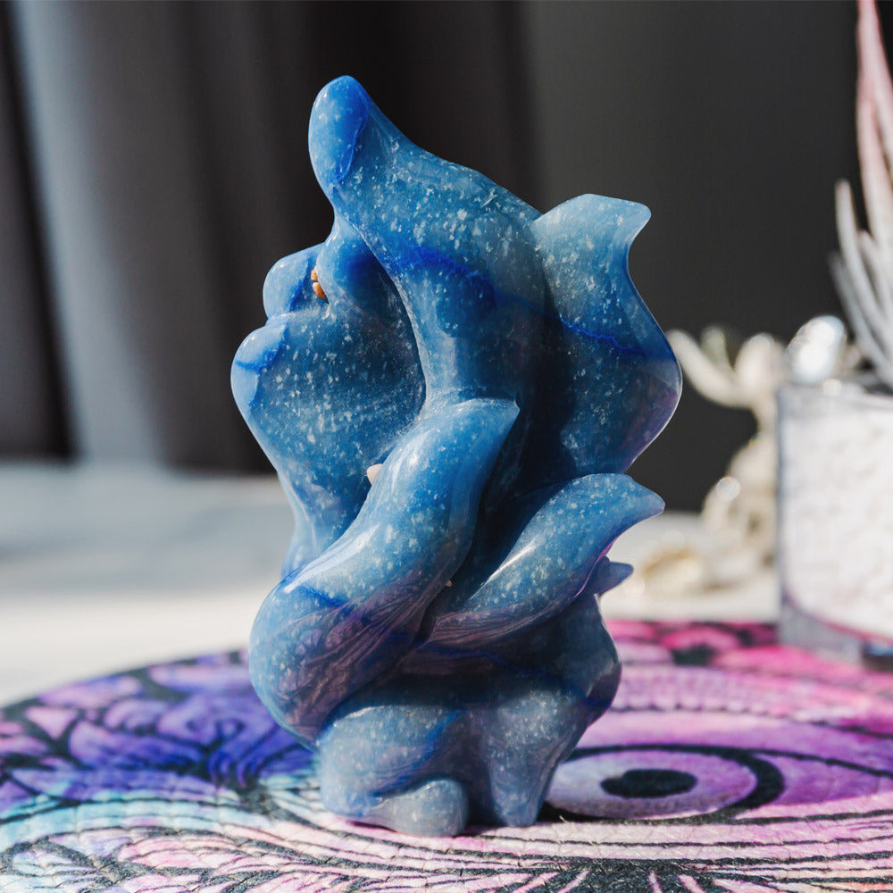 Blue Aventurine 9 Tail Fox