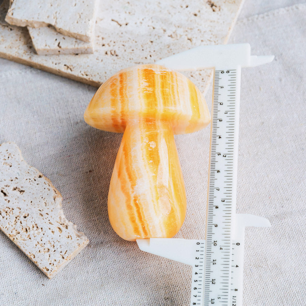 Banding Orange Calcite Mushroom