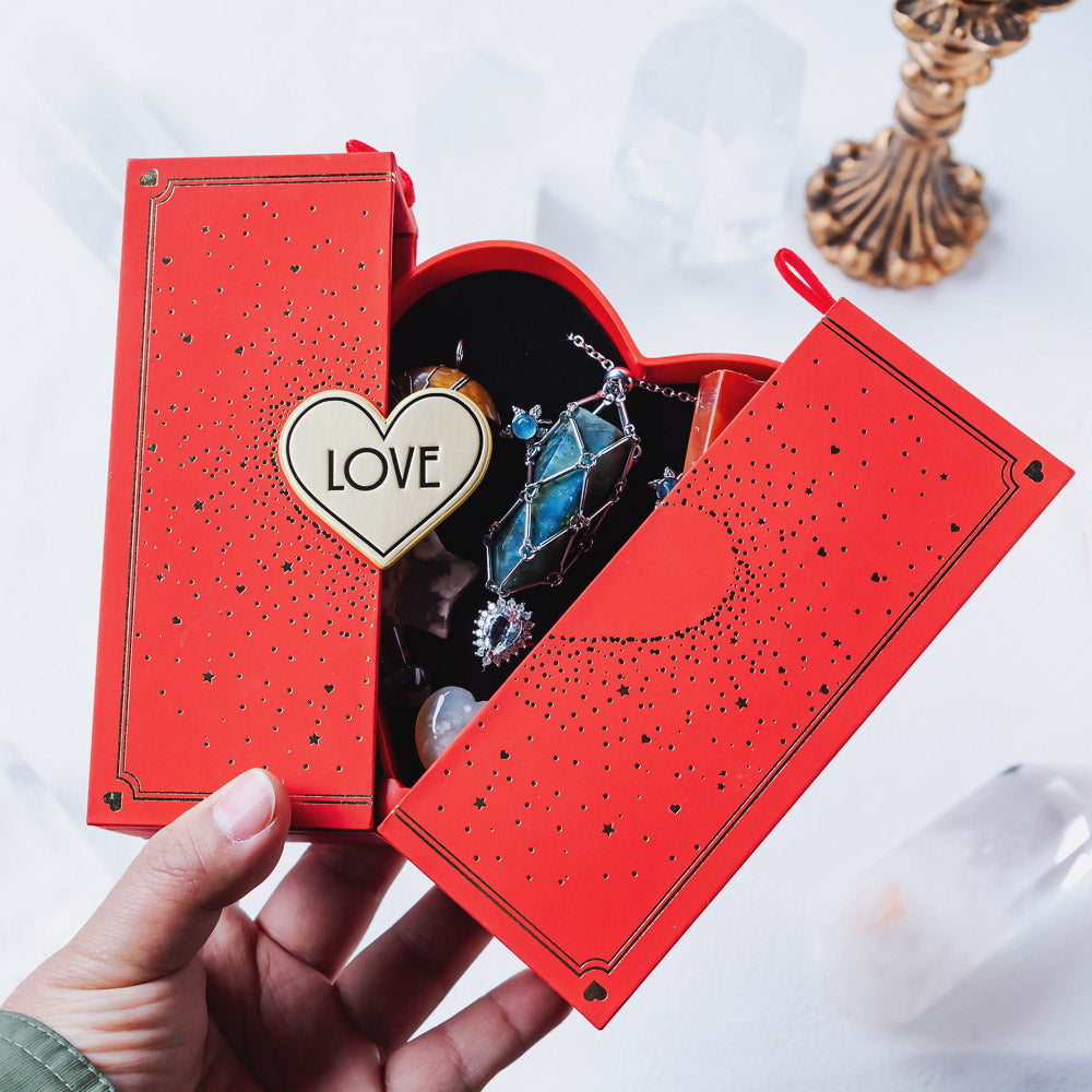 Mother's Day New Heart-shaped Natural Crystal Gift Box Set