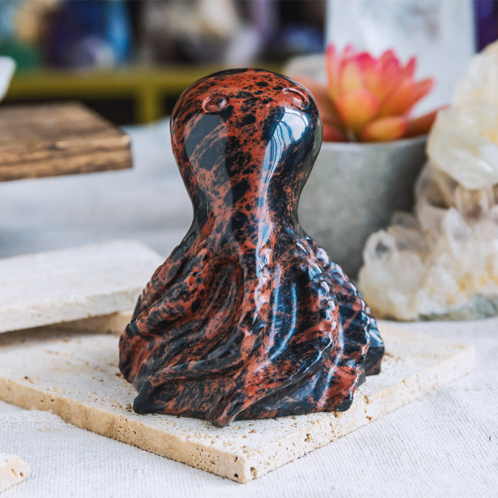 Mahogany Obsidian Octopus