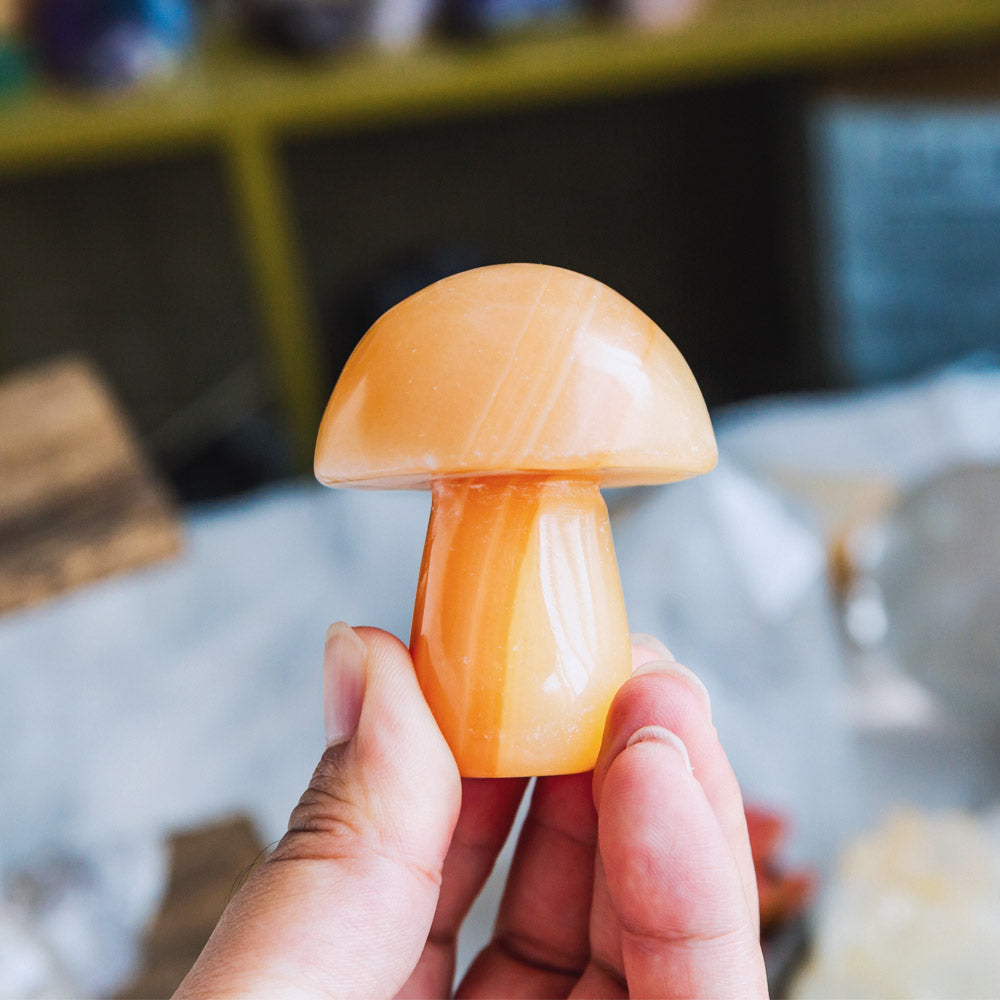 Orange Calcite Mushroom