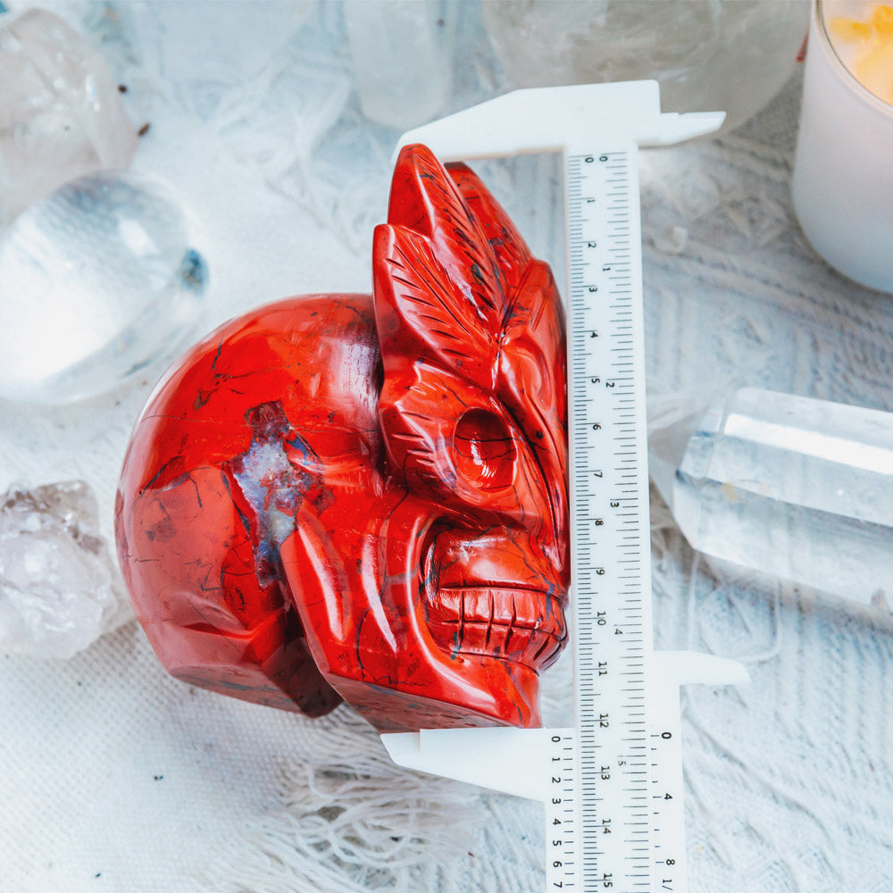 Red Jasper Mask Skull