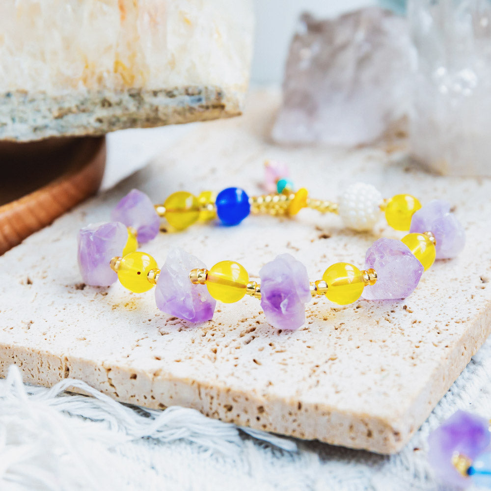 Amethyst Raw Stone Bracelet