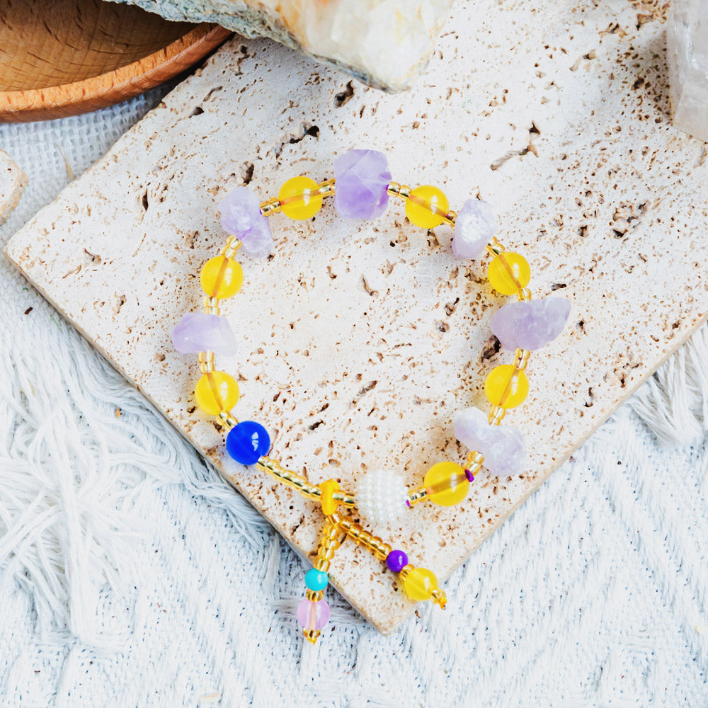 Amethyst Raw Stone Bracelet