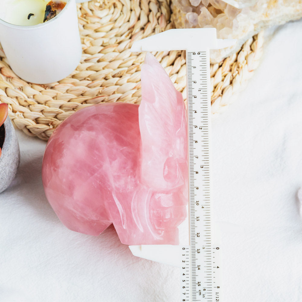 Rose Quartz Mask Skull