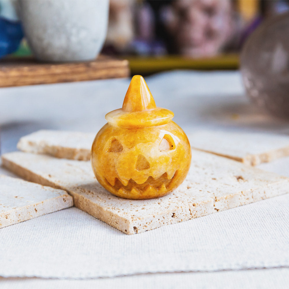 2" Crystal Wizard Hat Pumpkin