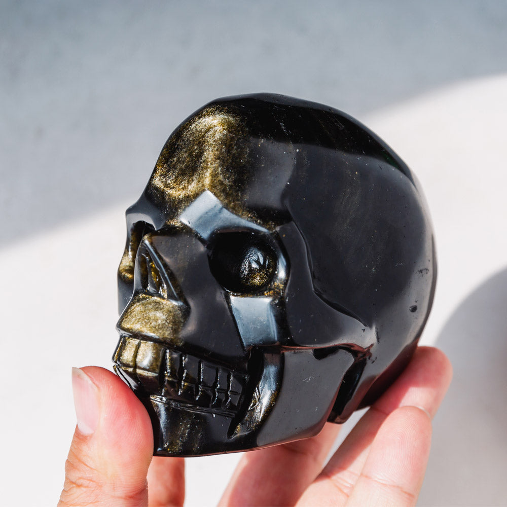 Golden Obsidian Skull