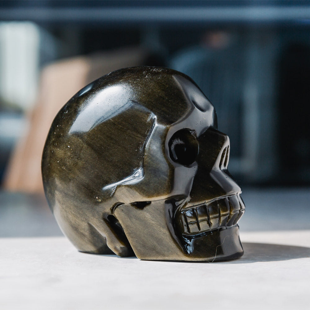 Golden Obsidian Skull