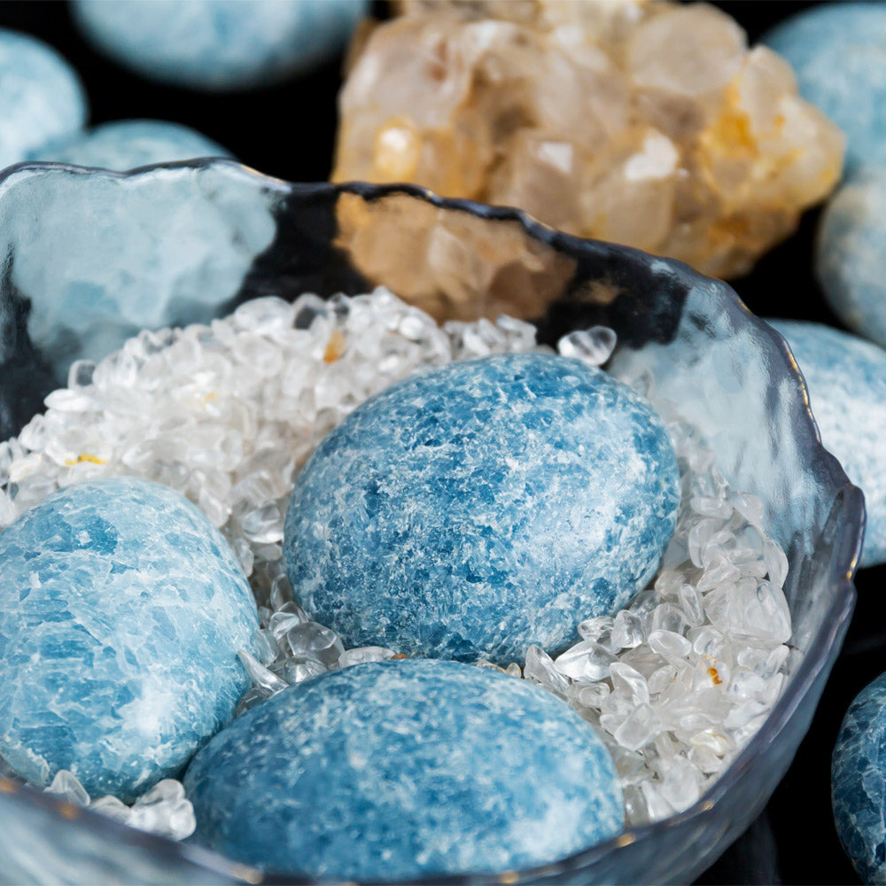 Blue Calcite Palm stone