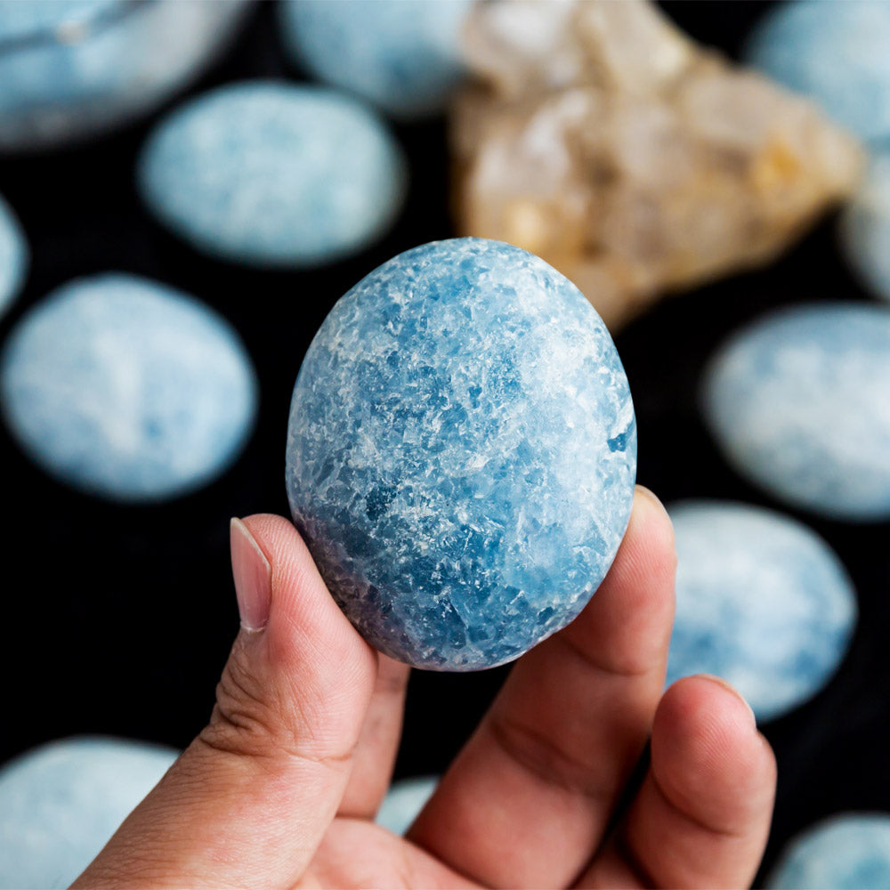 Blue Calcite Palm stone