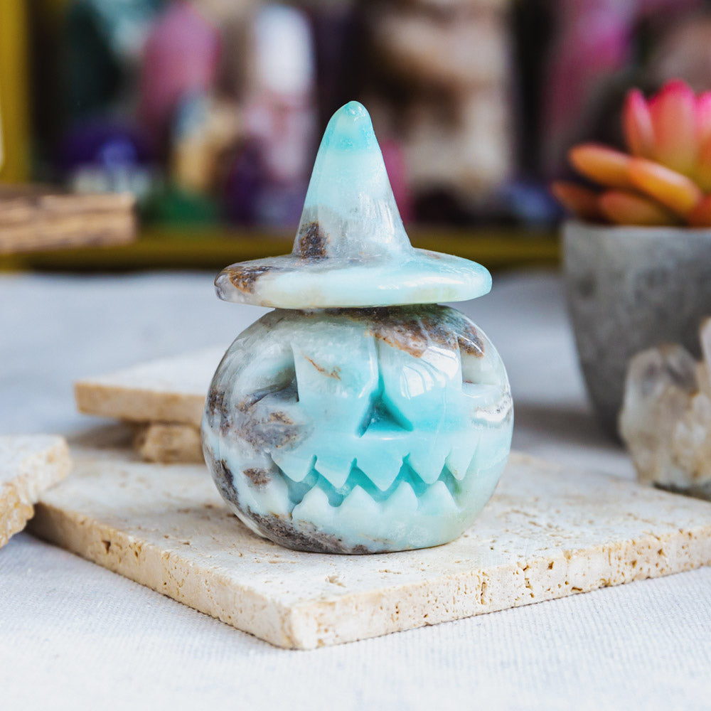 Blue Sky Opal Wizard Hat Pumpkin