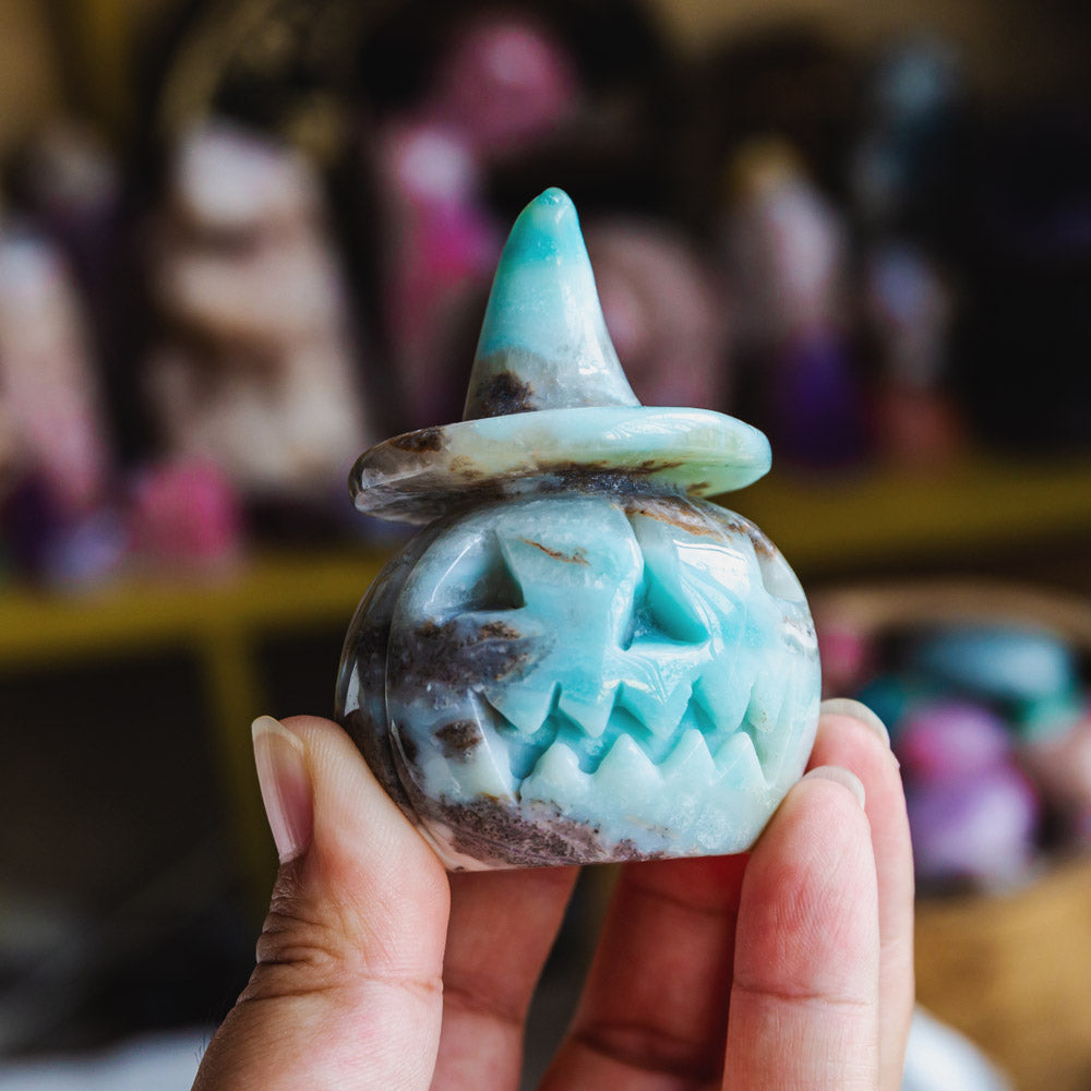 Blue Sky Opal Wizard Hat Pumpkin