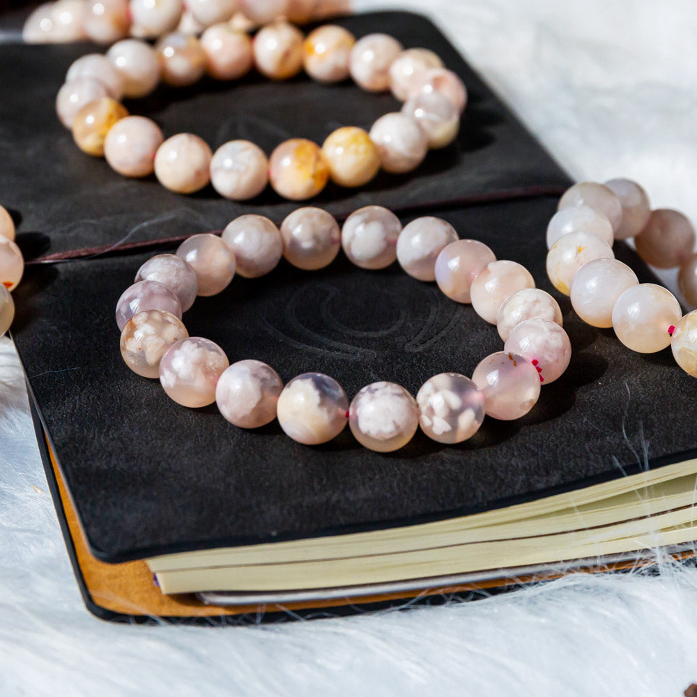 Flower agate bracelet