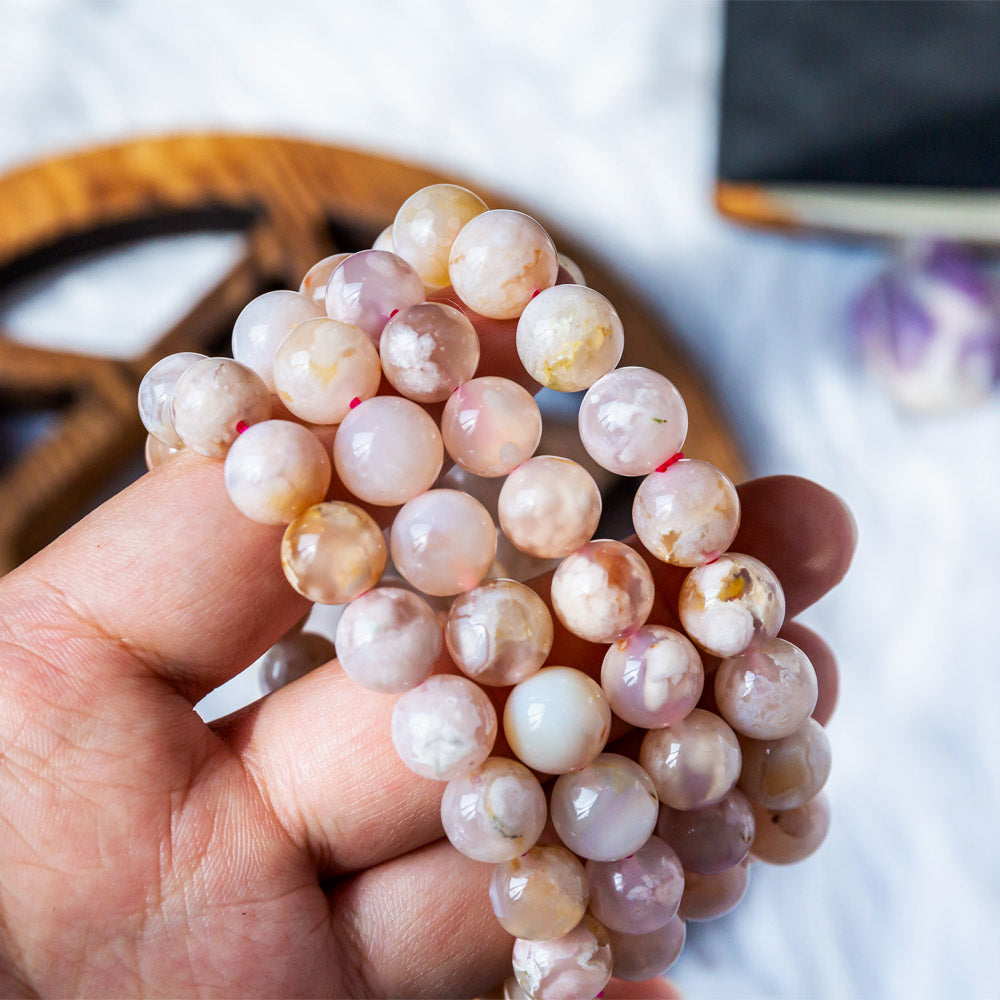 Flower agate bracelet