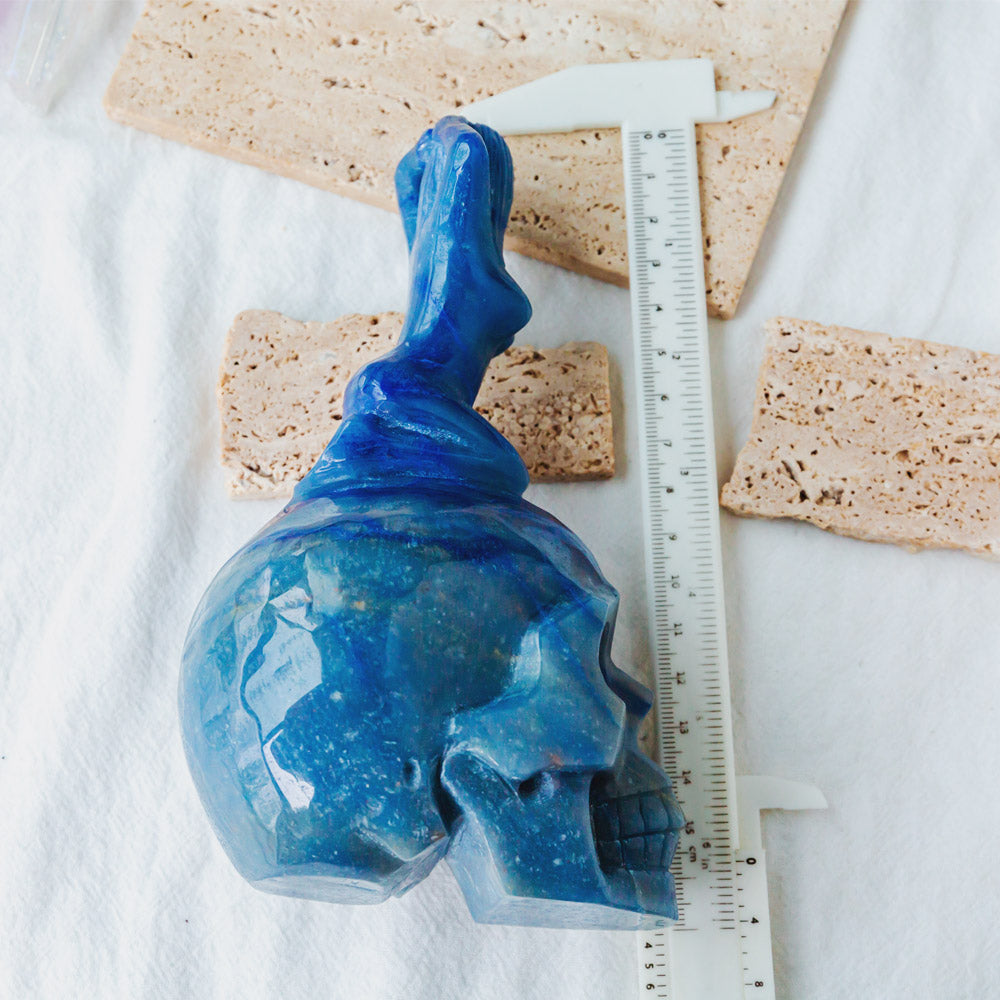 Blue Aventurine Skull With Woman