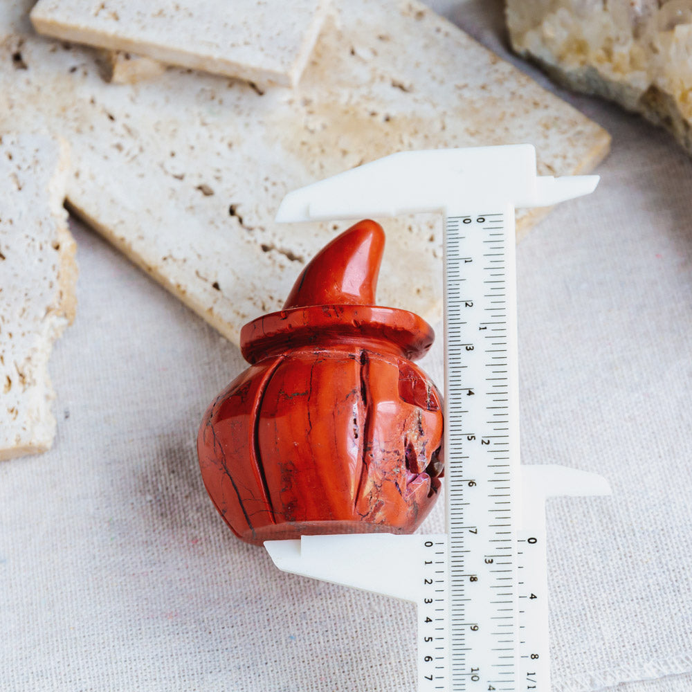 Red Jasper Wizard Hat Pumpkin