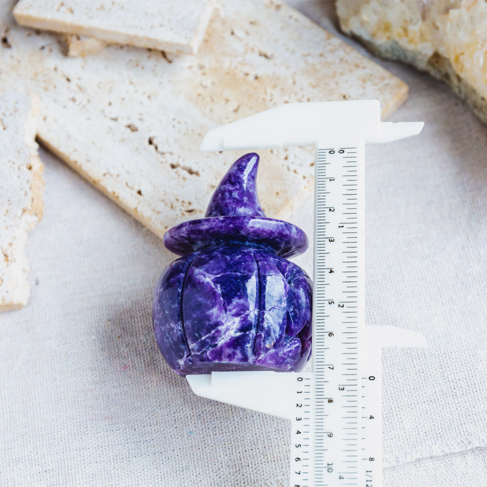 Lepidolite Wizard Hat Pumpkin