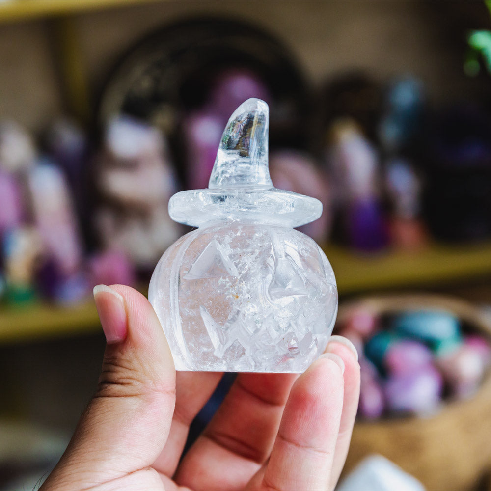 Clear Quartz Wizard Hat Pumpkin