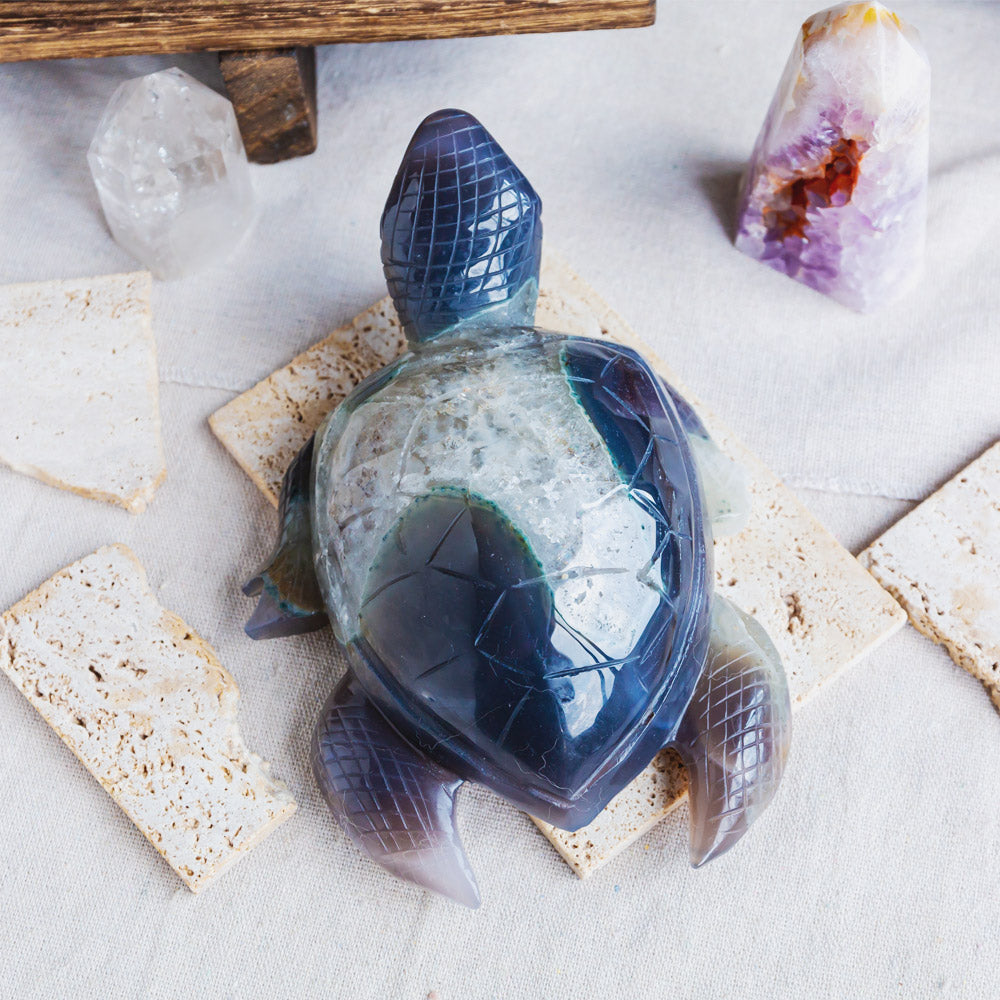 Druzy Agate Turtle