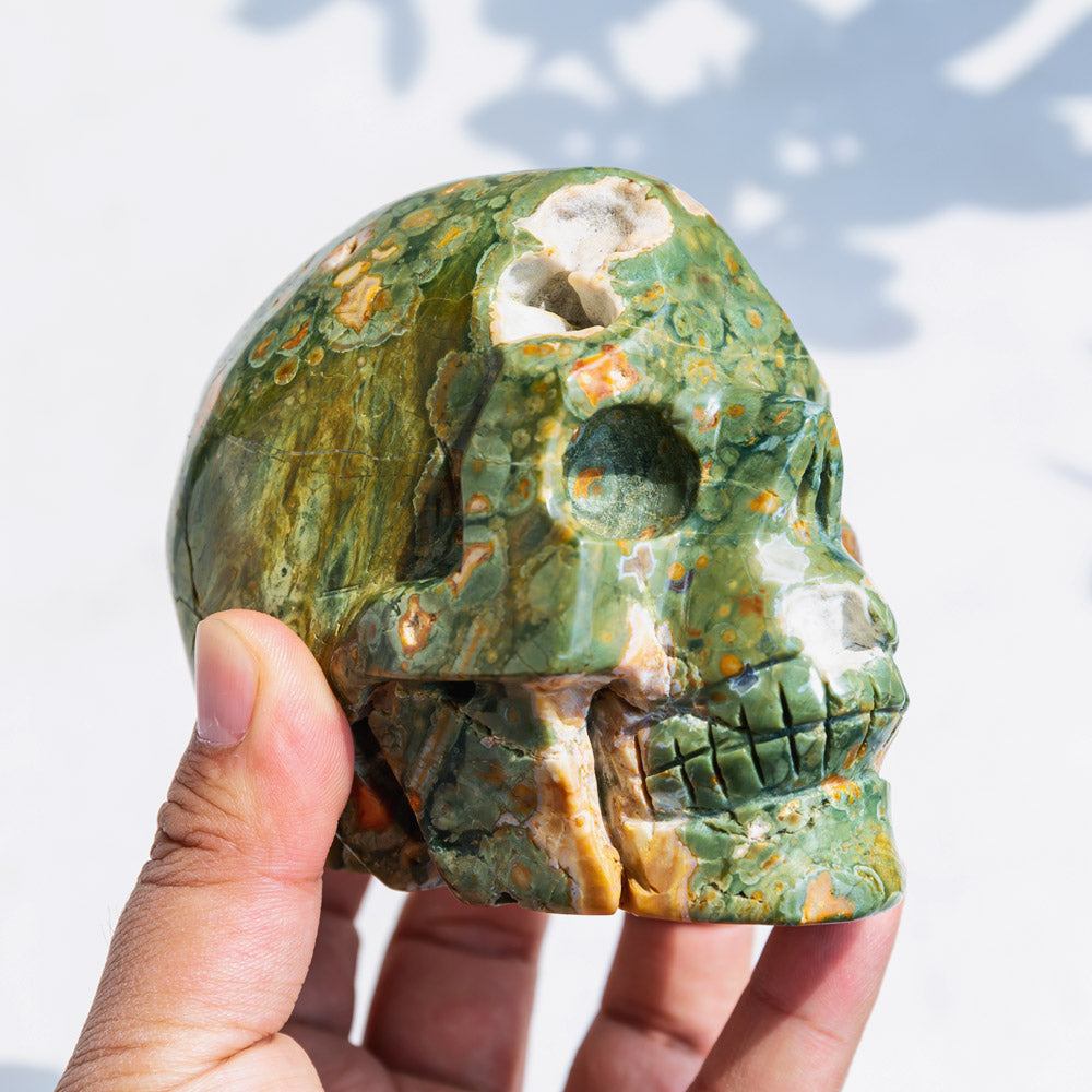 Rainforest Jasper Skull