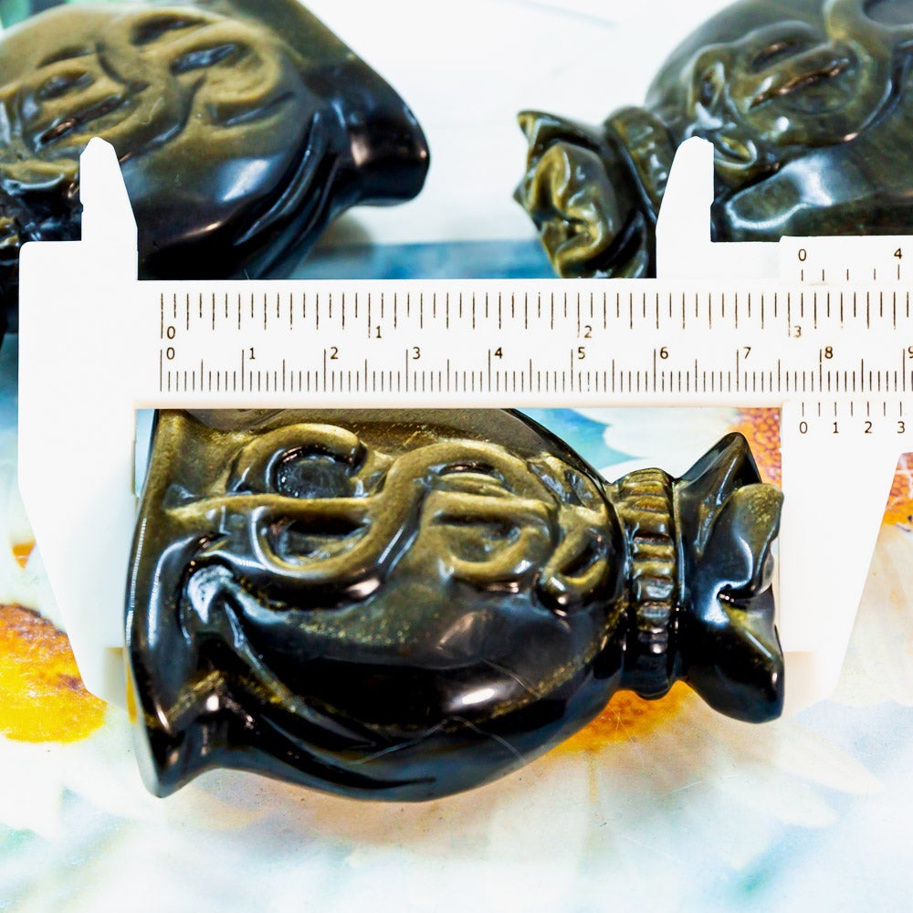 Golden Sheen Obsidian Money Bag