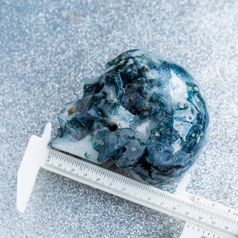 Moss agate Skulls