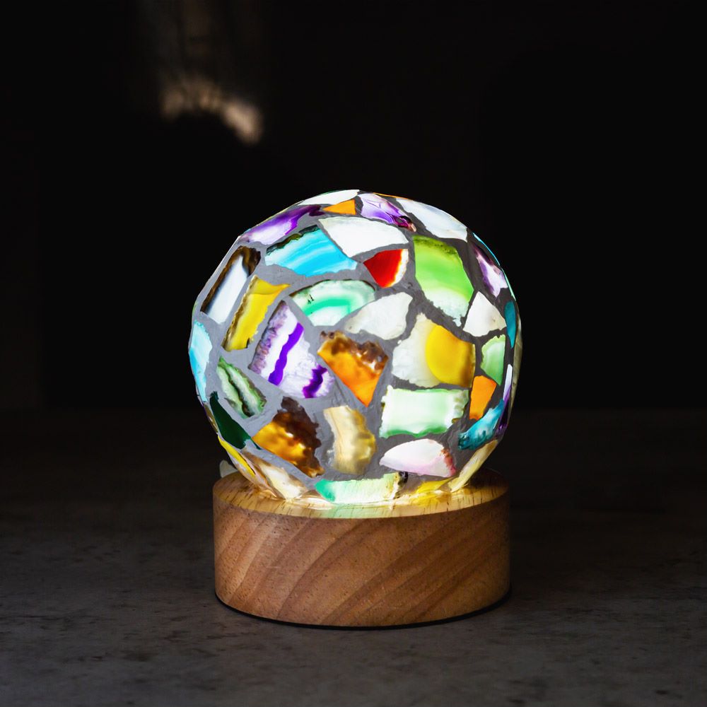 Natural Crystal Light -Tumbled lamp - Round Night