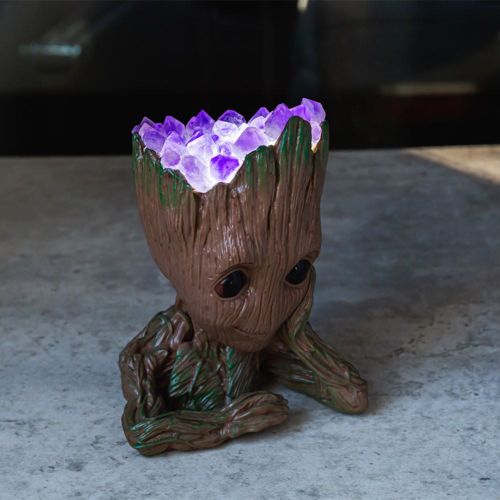 Natural Crystal Light -Tumbled lamp -Groot