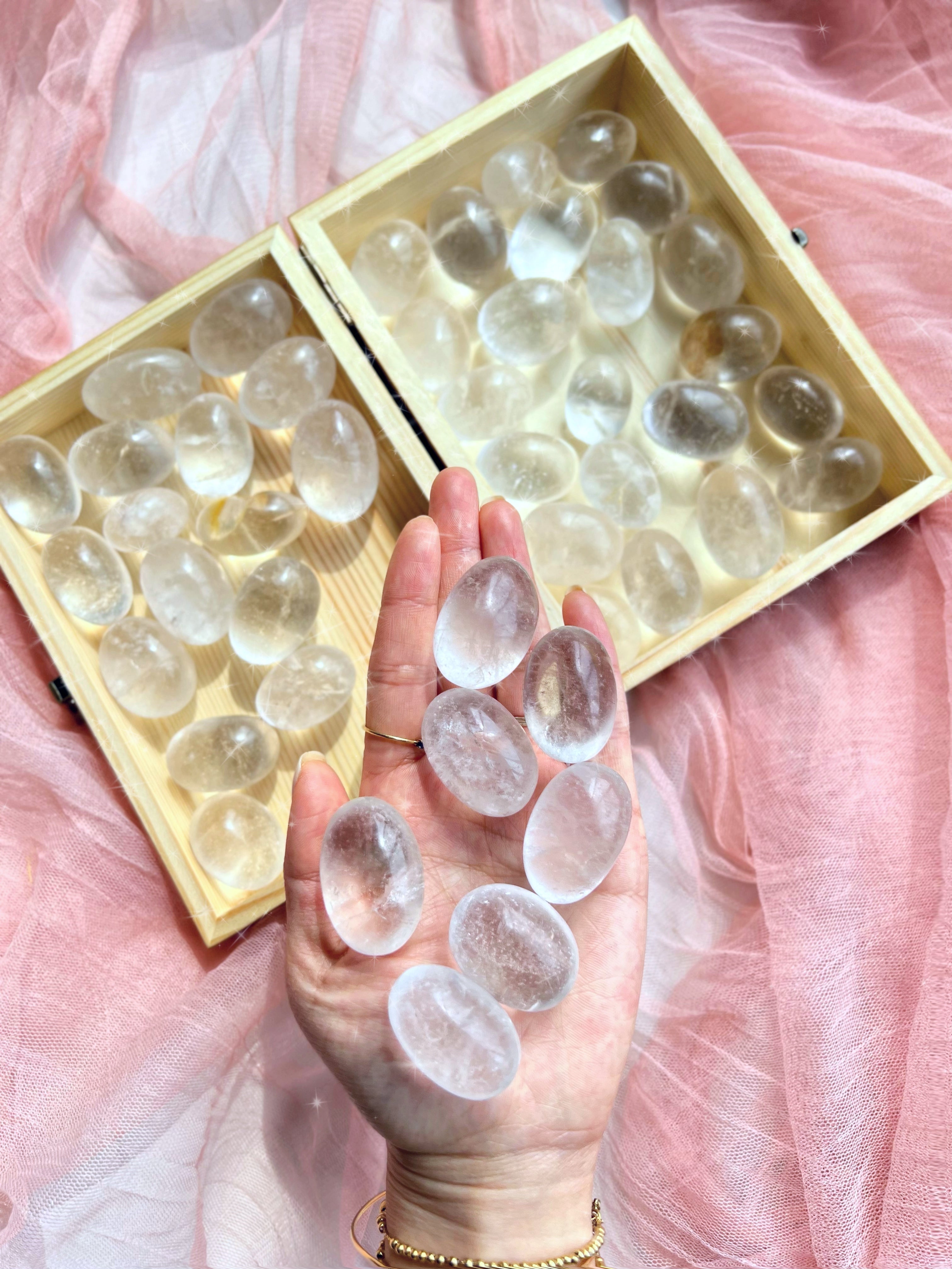 Clear quartz palm