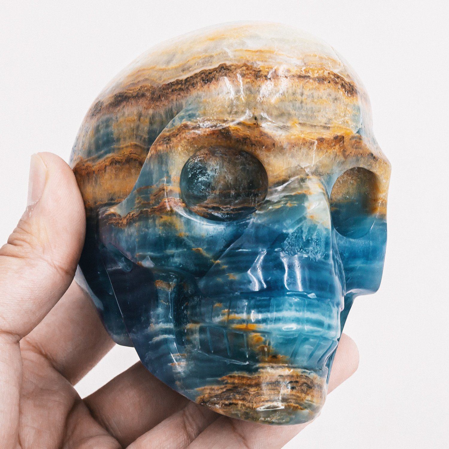 Blue Onyx Skull