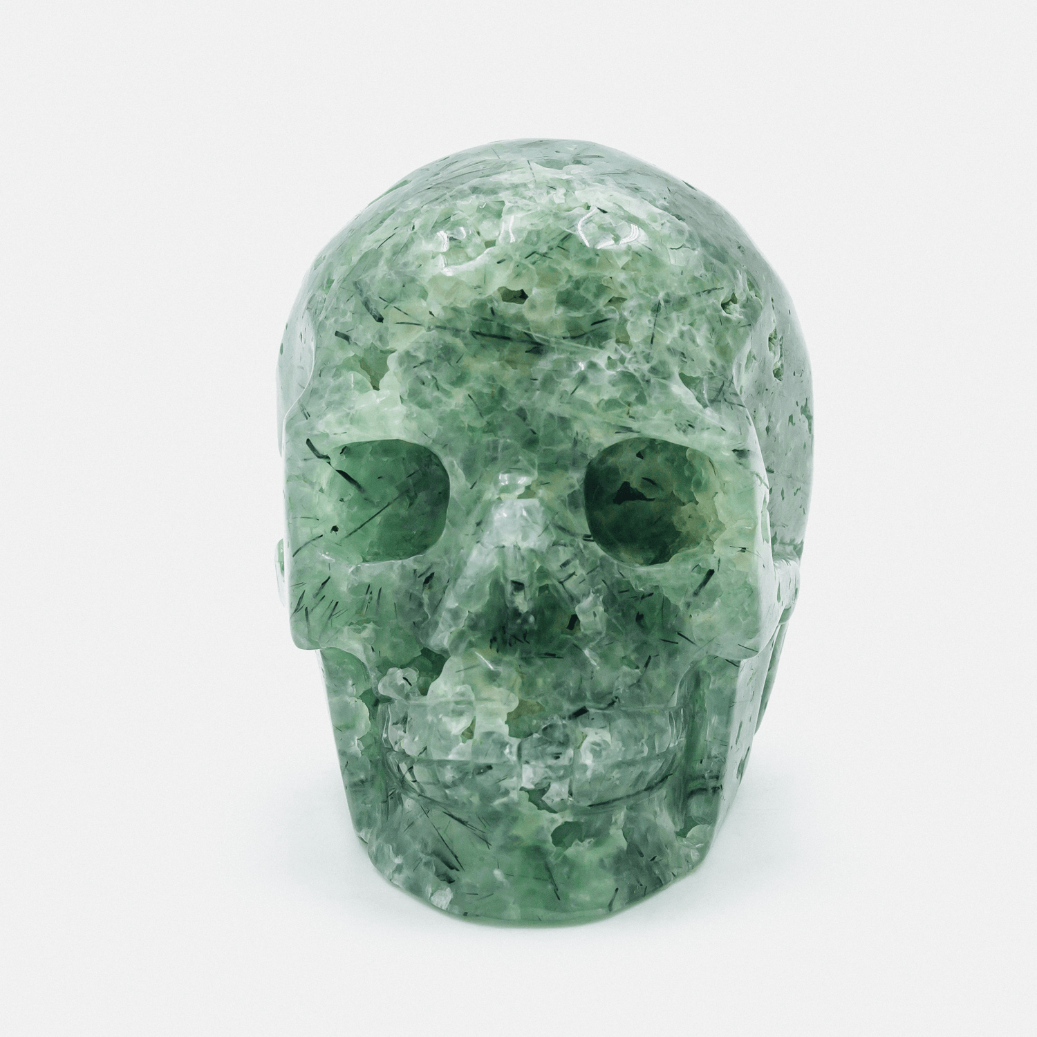 Prehnite Skull