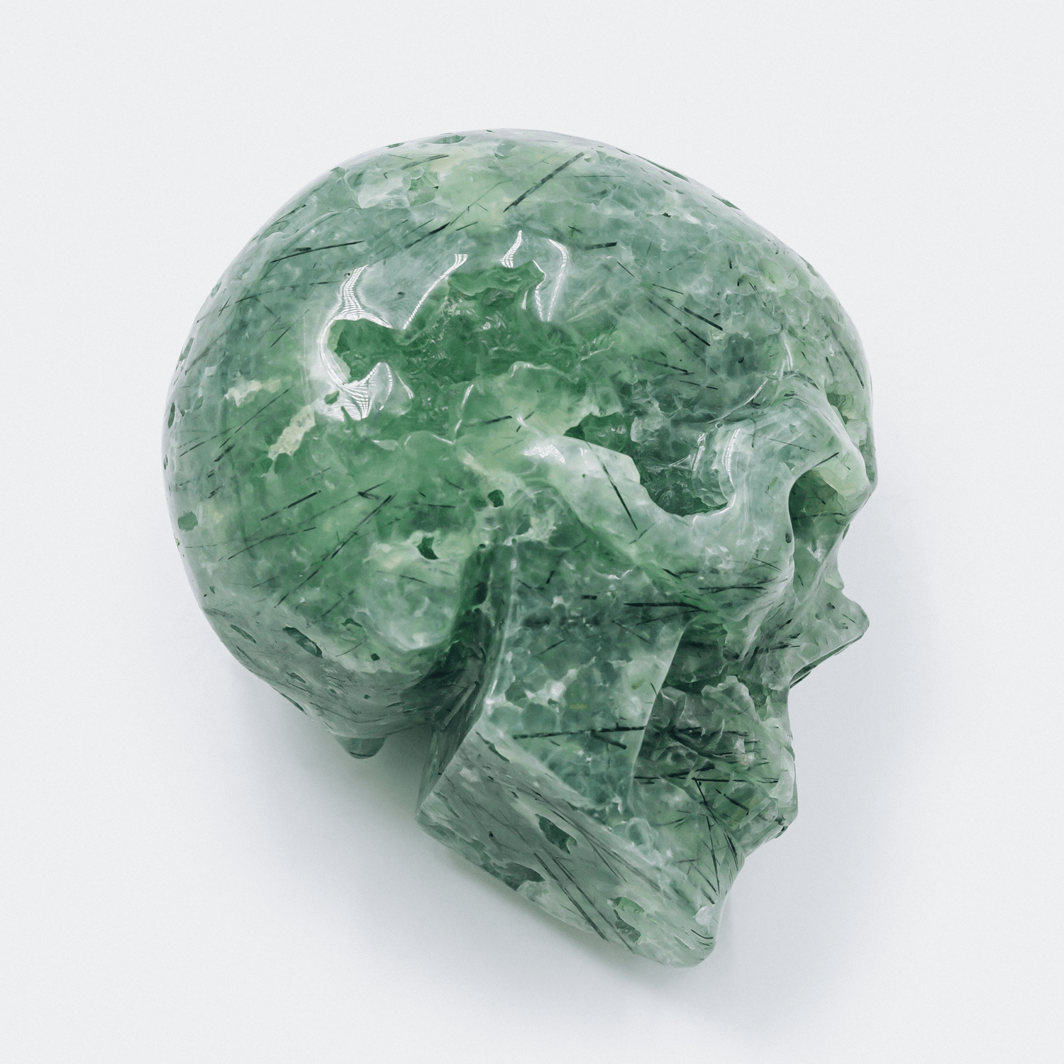 Prehnite Skull