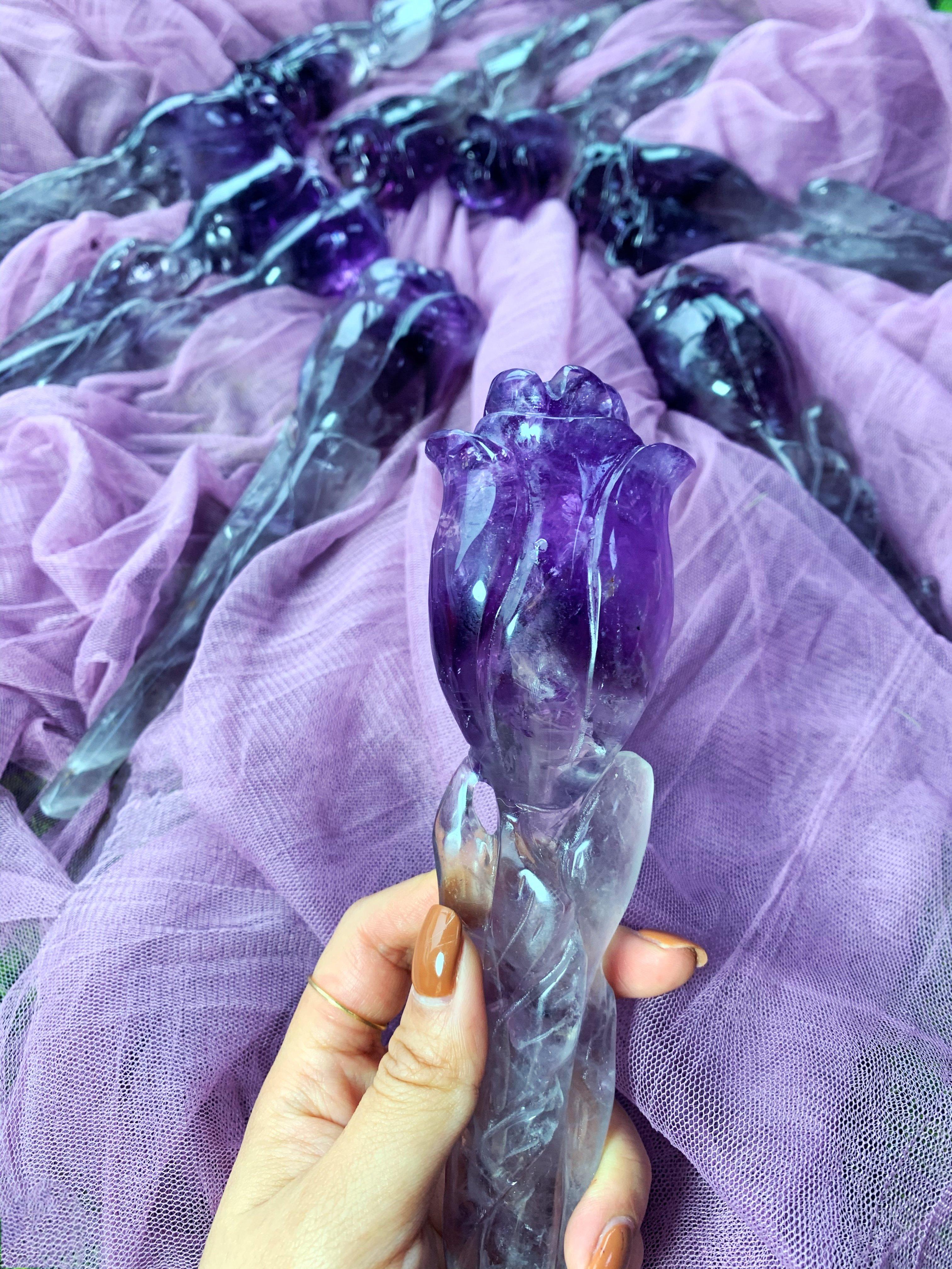 Amethyst rose wand