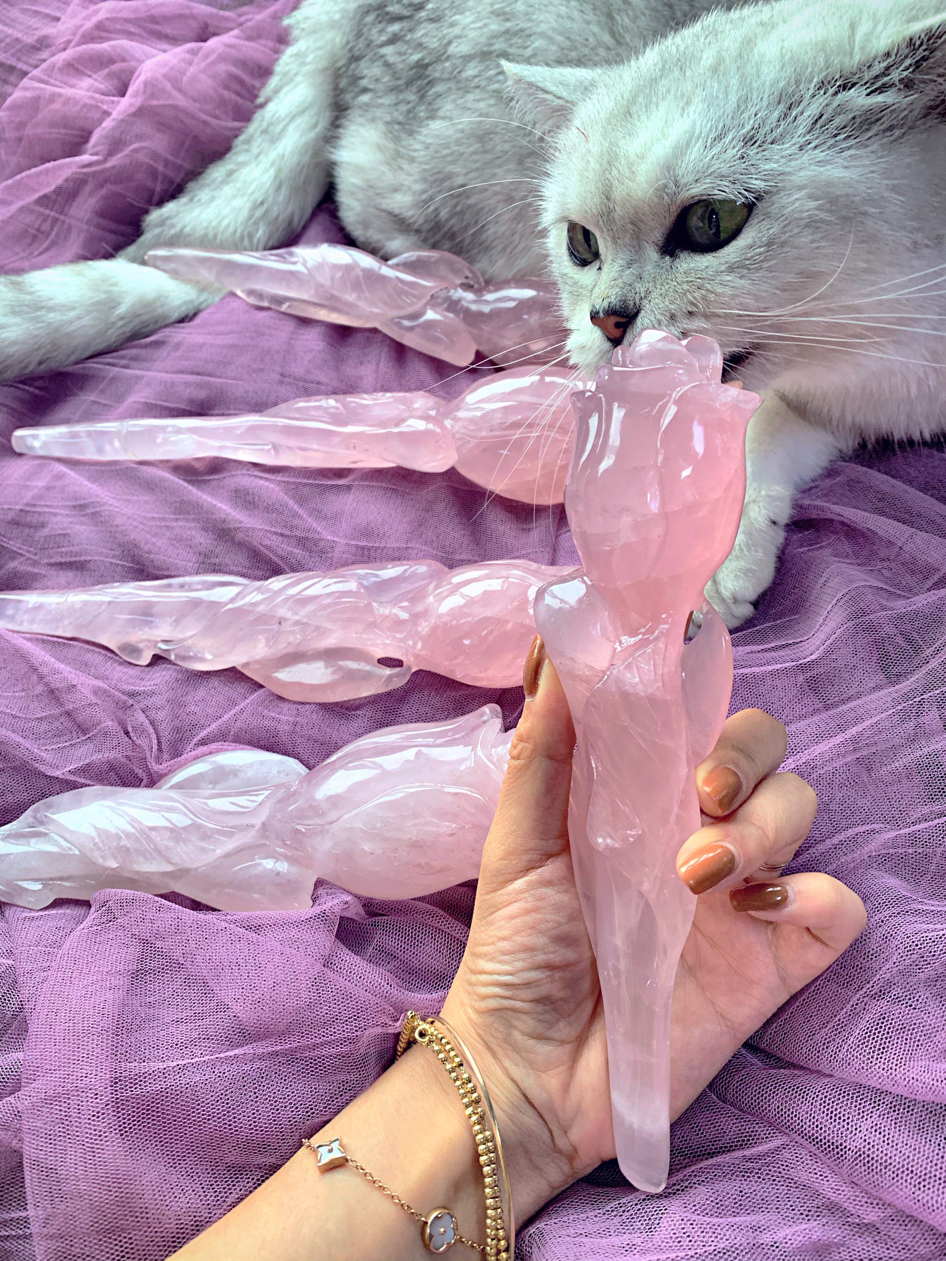 Rose quartz magic wand